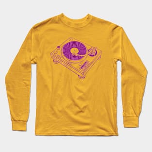 Turntable (Violet Lines) Analog / Music Long Sleeve T-Shirt